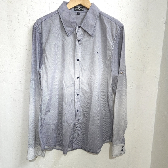 Xray | Men's Grey Spotted gradient Button Down Shirt - Picture 2 of 10